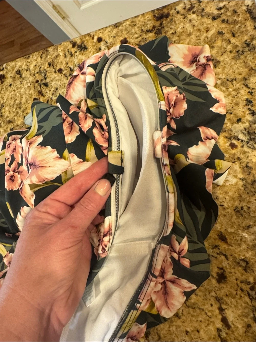 Kona Sol Black Swimsuit with Pink Floral Print - Picture 8 of 10
